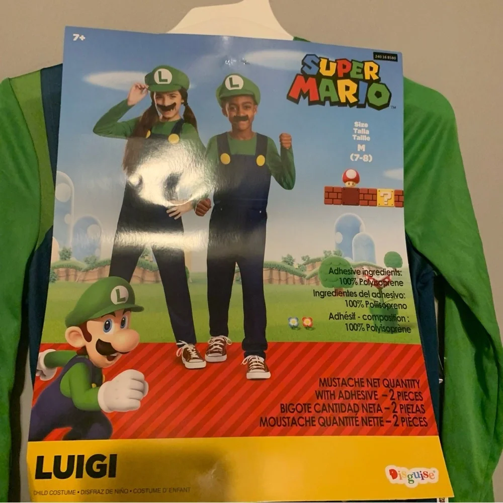 NWT. DISGUISE Super Mario Kids Luigi Costume
